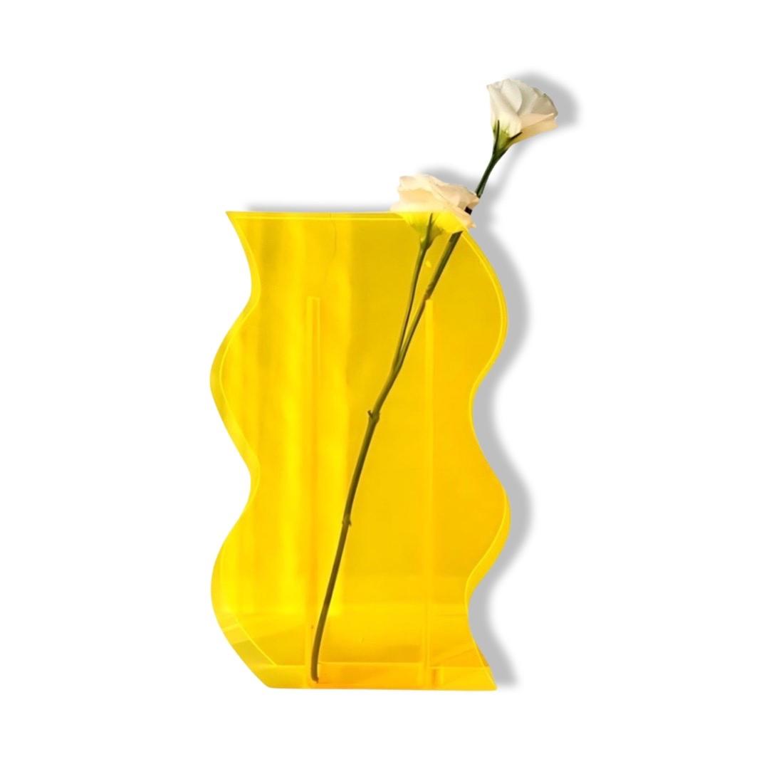 YELLOW ACRYLIC VASE 